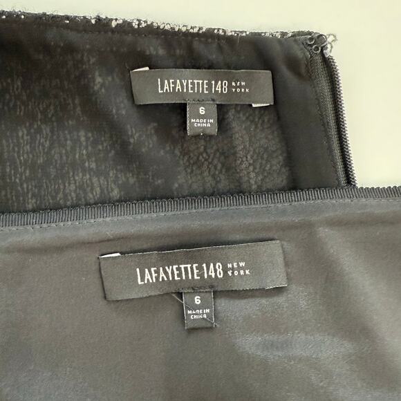 Lafayette 148 Houndstooth Matching Set 2 Piece Boucle Gradient Top and Skirt 6 - Picture 13 of 14